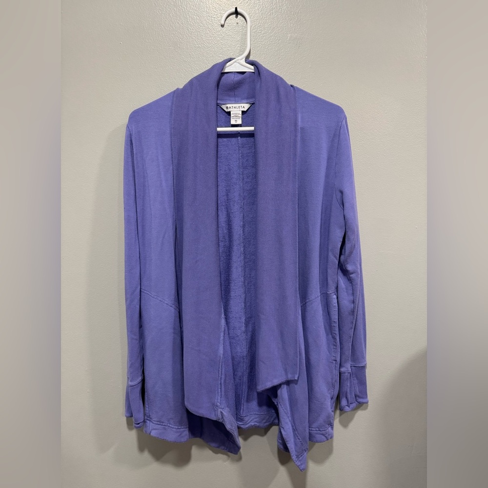 Athleta Lavender Open-Front Cardigan